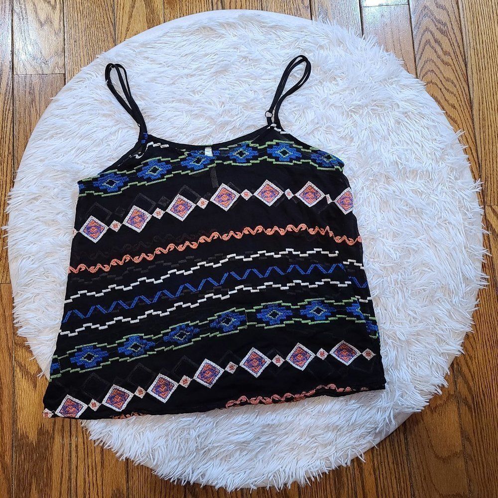 Mono B Women's Sheer Embroidered Cami